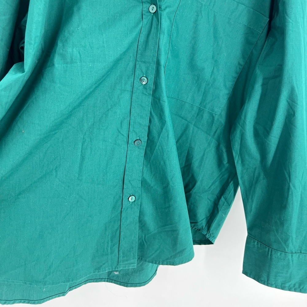 Abercrombie & Fitch Oversized Green Slouchy Relaxed Fit Button Down Shirt Blouse - Picture 4 of 6